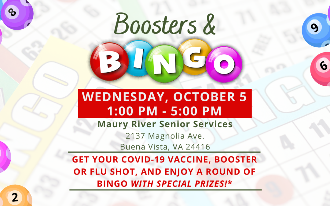 Boosters & Bingo – October 5 at Maury River Senior Services