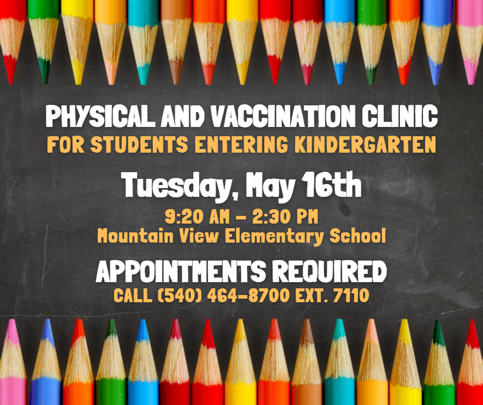 Physical and Vaccination clinic for enrolling Kindergarteners May 16